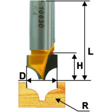 Фреза по дереву Энкор ф22,2х15 мм R9,5 мм, хвостовик 12 мм (10631)