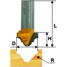 Фреза по дереву Энкор ф25,4х16 мм R5,6 мм, хвостовик 12 мм (10634)