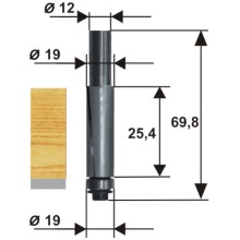 Фреза по дереву Энкор ф19х25,4 мм, хвостовик 12 мм ДСП (28058)