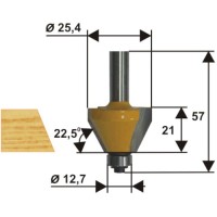 Фреза по дереву Энкор ф31,8х22,2 мм, 22,5 градуса, хвостовик 8 мм (9233)