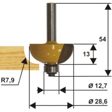 Фреза по дереву Энкор ф28,6х13 мм R7,9 мм, хвостовик 8 мм (9272)