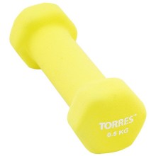 Гантель Torres 0,5 кг, желтая (PL550105) Гантель Torres 0,5 кг, желтая (PL550105)