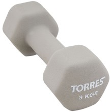 Гантель Torres 3 кг, серая (PL55013) Гантель Torres 3 кг, серая (PL55013)