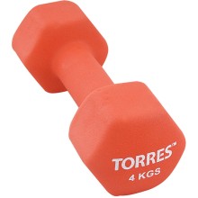Гантель Torres 4 кг, красная (PL55014) Гантель Torres 4 кг, красная (PL55014)