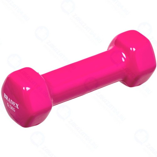 Гантель Bradex SF 0532 обрезиненная, 0,5 кг, розовая