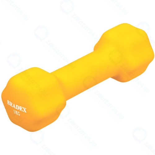 Гантель Bradex SF 0540 неопреновая, 1 кг, желтая
