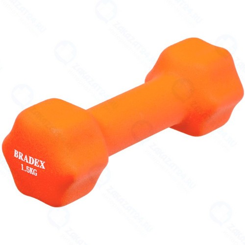 Гантель Bradex SF 0541 неопреновая, 1,5 кг, оранжевая