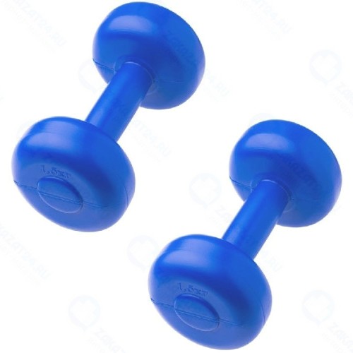 Набор гантелей ПРЕСТИЖ 2 шт х 1,5 кг, пластик, синий (УТ-00006080)