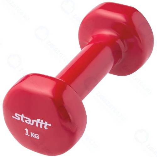 Гантель STARFIT DB-101, 1 кг, винил, красная (УТ-00007041)