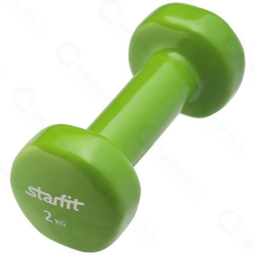 Гантель STARFIT DB-101, 2 кг, винил, зеленая (УТ-00007043)