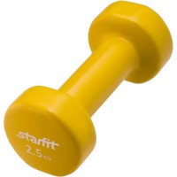 Гантель STARFIT DB-101, 2,5 кг, винил, желтая (УТ-00007045)
