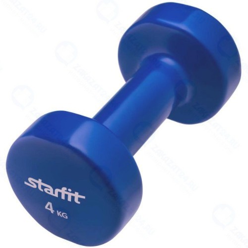 Гантель STARFIT DB-101, 4 кг, винил, темно-синяя (УТ-00007047)