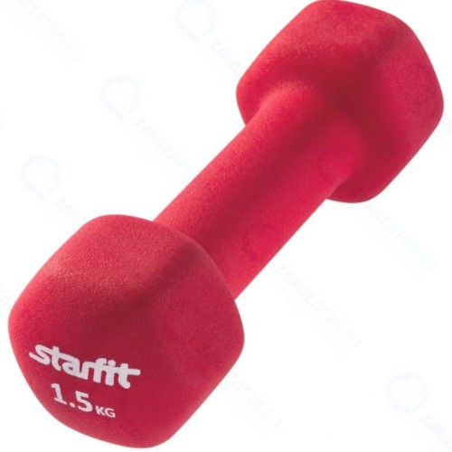 Гантель STARFIT DB-201, 1,5 кг, неопрен, красная (УТ-00009069)