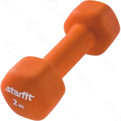 Гантель STARFIT DB-201, 2 кг, неопрен, оранжевая (УТ-00009070)