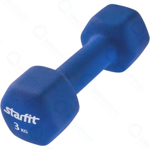 Гантель STARFIT DB-201, 3 кг, неопрен, синяя (УТ-00009072)