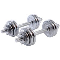 Набор гантелей STARFIT BB-501, 2 шт х 10 кг, разборных, хром (УТ-00009815)