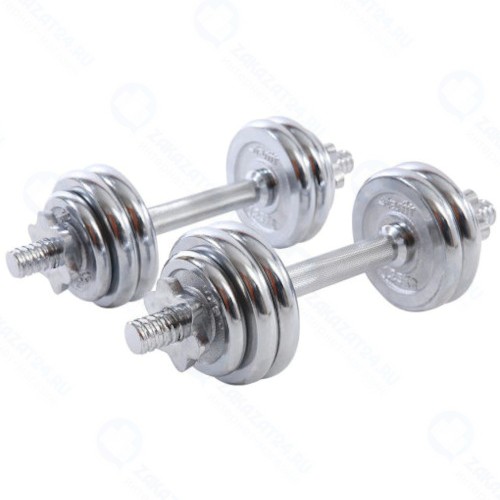 Набор гантелей STARFIT BB-501, 2 шт х 10 кг, разборных, хром (УТ-00009815)