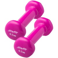 Набор гантелей STARFIT DB-101, 2 шт х 0,5 кг, винил, розовый (УТ-00019074)
