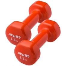 Набор гантелей STARFIT DB-101, 2 шт х 1,5 кг, винил, оранжевый (УТ-00019076) Набор гантелей STARFIT DB-101, 2 шт х 1,5 кг, винил, оранжевый (УТ-00019076)