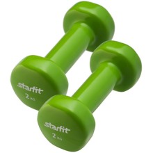 Набор гантелей STARFIT DB-101, 2 шт х 2 кг, винил, зеленый (УТ-00019077) Набор гантелей STARFIT DB-101, 2 шт х 2 кг, винил, зеленый (УТ-00019077)