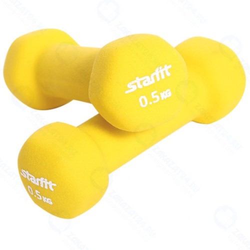 Набор гантелей STARFIT DB-201, 2 шт х 0,5 кг, неопрен, песочный (УТ-00019078)