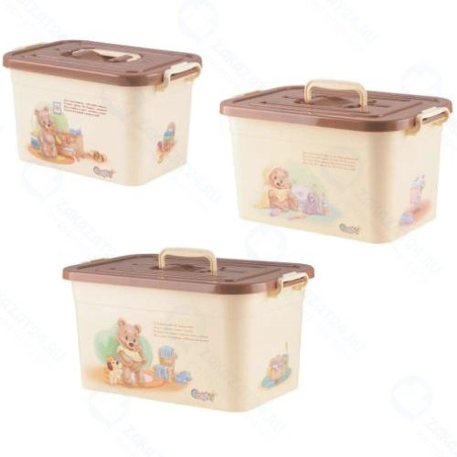 Набор ящиков для хранения игрушек ПОЛИМЕРБЫТ Polly, 6,5/10/15 л (4381120)