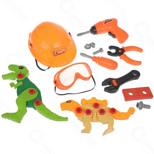 Набор игрушечных инструментов Наша Игрушка с конструктором-скруткой, 13 предметов (C206-6)