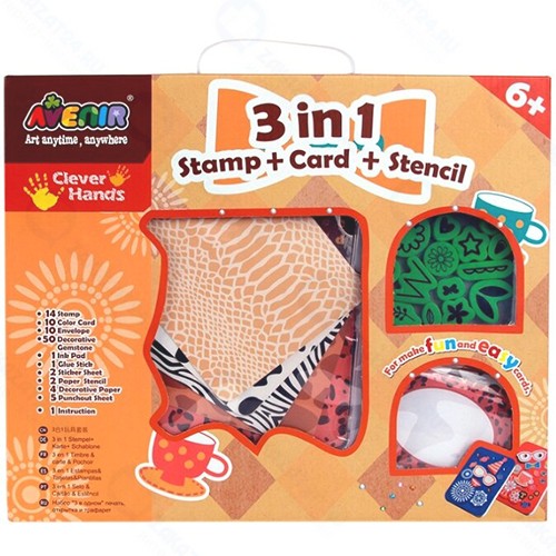 Товар для творчества AVENIR 3 в 1: Штампы, карточки, трафареты (CH1032)