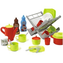 Игровой набор ECOIFFIER 100% Chef: Сушилка с посудой, 39 предметов (ECO2619)