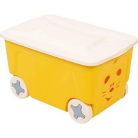Ящик для хранения игрушек LITTLE-ANGEL Cool, на колесах, 50 л, желтый (LA1032ЖТ)