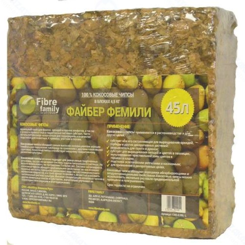 Субстрат FIBRE-FAMILY Кокосовые чипсы в блоках, 45 л (FF/CC-4,5/B-L)