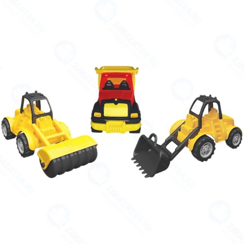 Детский игровой набор TERIDES Самосвал + бульдозер + каток, 43 см (Т8-018)