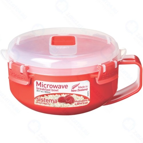 Чаша для завтрака Sistema Microwave Breakfast Bowl, 850 мл Red (1112)