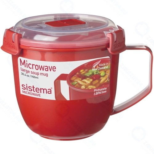 Кружка суповая Sistema Microwave Soup Mag, 900 мл Red (1141)