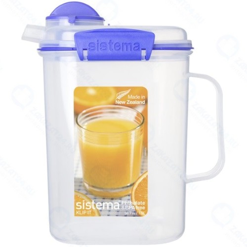 Кувшин для сока Sistema Klip It Juice, 1,5 л Blue (1415)