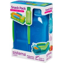 Контейнер и бутылка для воды Sistema Lunch Snack Pack, 475 мл Blue (1596)