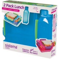 Контейнер и бутылка для воды Sistema 2 Pack Lunch, 475 мл Blue (1597)