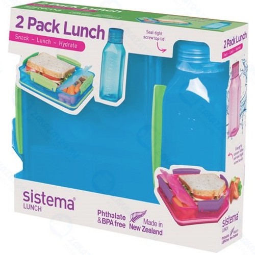 Контейнер и бутылка для воды Sistema 2 Pack Lunch, 475 мл Blue (1597)