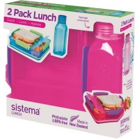 Контейнер и бутылка для воды Sistema 2 Pack Lunch, 475 мл Red (1597)
