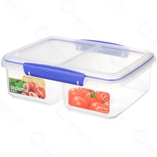 Контейнер двойной Sistema Klip It Split, 2 л Blue (1720)