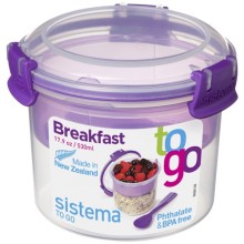 Контейнер двухуровневый с ложкой Sistema To-Go Breakfast, 530 мл Violet (21355)