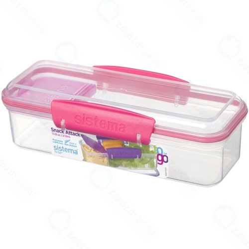 Контейнер с разделителем Sistema To-Go Snack Attack, 410 мл Red (21479)