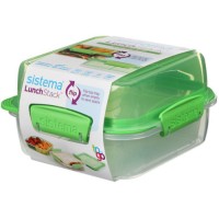 Ланч-бокс Sistema TO GO, 3 секции, 1,24 мл, зеленый (21610)