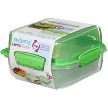 Ланч-бокс Sistema TO GO, 3 секции, 1,24 мл, зеленый (21610)
