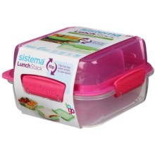 Ланч-бокс Sistema TO GO, 3 секции, 1,24 мл, красный (21610)