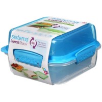Ланч-бокс Sistema TO GO, 3 секции, 1,24 мл, синий (21610)