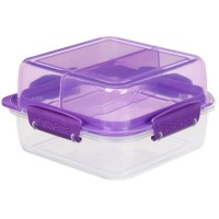 Ланч-бокс Sistema TO GO, 3 секции, 1,24 мл, фиолетовый (21610)