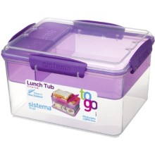Контейнер двухуровневый с разделителями Sistema To-Go Lunch Tub, 2,3 л Violet (21665)