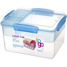 Контейнер двухуровневый с разделителями Sistema To-Go Lunch Tub, 2,3 л Blue (21665) Контейнер двухуровневый с разделителями Sistema To-Go Lunch Tub, 2,3 л Blue (21665)