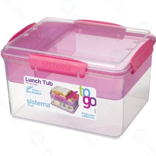 Контейнер двухуровневый с разделителями Sistema To-Go Lunch Tub, 2,3 л Red (21665)